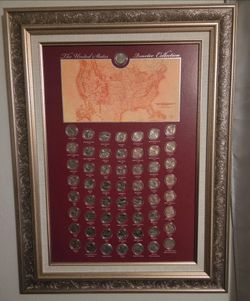 US States and Terrritories Quaters in Custom Frame