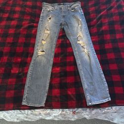 Blue Slim Straight Jeans