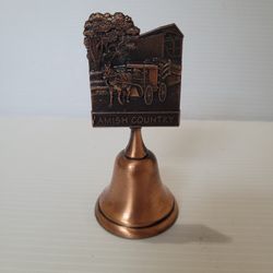 Vintage Century Canada AMISH COUNTRY Copper Souvenir Bell 4.5" Tall.