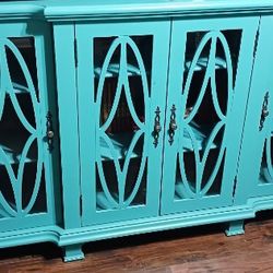 COASTER TEAL BLUE ACCENT CABINET