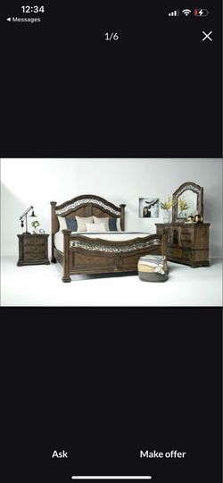 Beautiful California King Bed Set - Wood