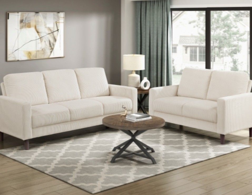 Crandall Beige Sofa & Loveseat