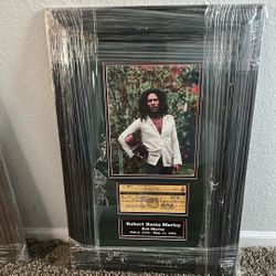 12 X 20 Bob Marley Canceled Replica Check Double Matted Frame With  Photo  $ 35.00