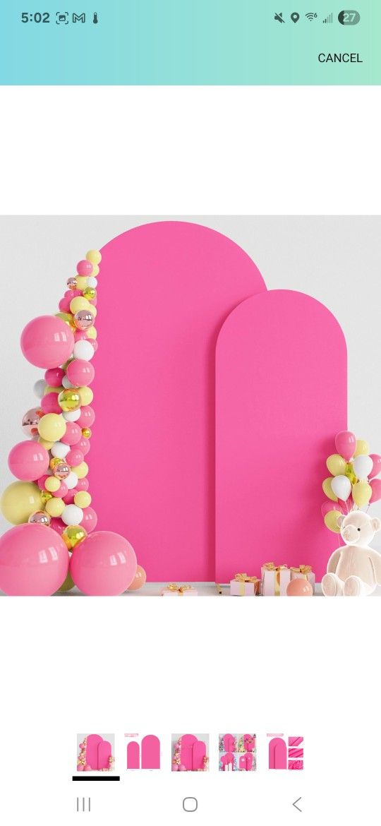 Wokceer Wedding Arch Backdrop Cover 7.2FT, 6FT Spandex Fitted Wedding Arch Stand Covers 2 Set Round Top Chiara Backdrop Stands Cover for Birthday Part