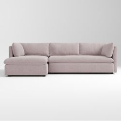 West Elm Performance Fabric Sectional Sofa with Chaise – Mauve RETAIL $2800
