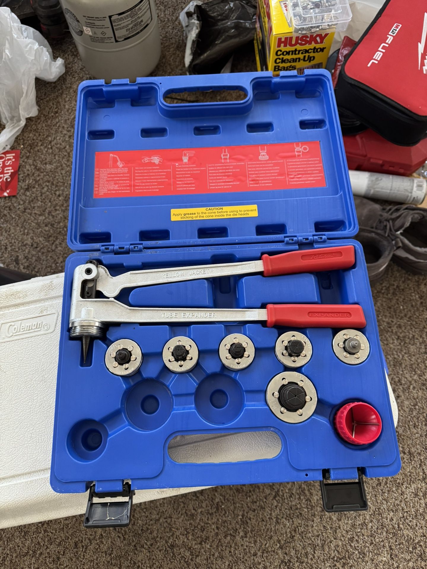 Yellow Jacket Tubing Expander Kit with Handles, Heads for Tubing,