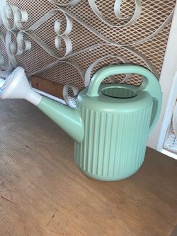 Brand New Never Used Mint Green Plastic Watering Can