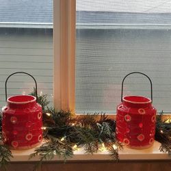 Red Lantern Candle Holders