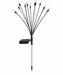 1PCS 10 Solar Powered Lights, 10 LED Outdoor Waterproof Solar Swaying Garden Lights