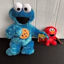 Cookie Monster With cookie And Elmo Plush Set