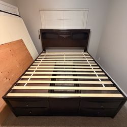 Cal king bed frame / head board 10 drawers