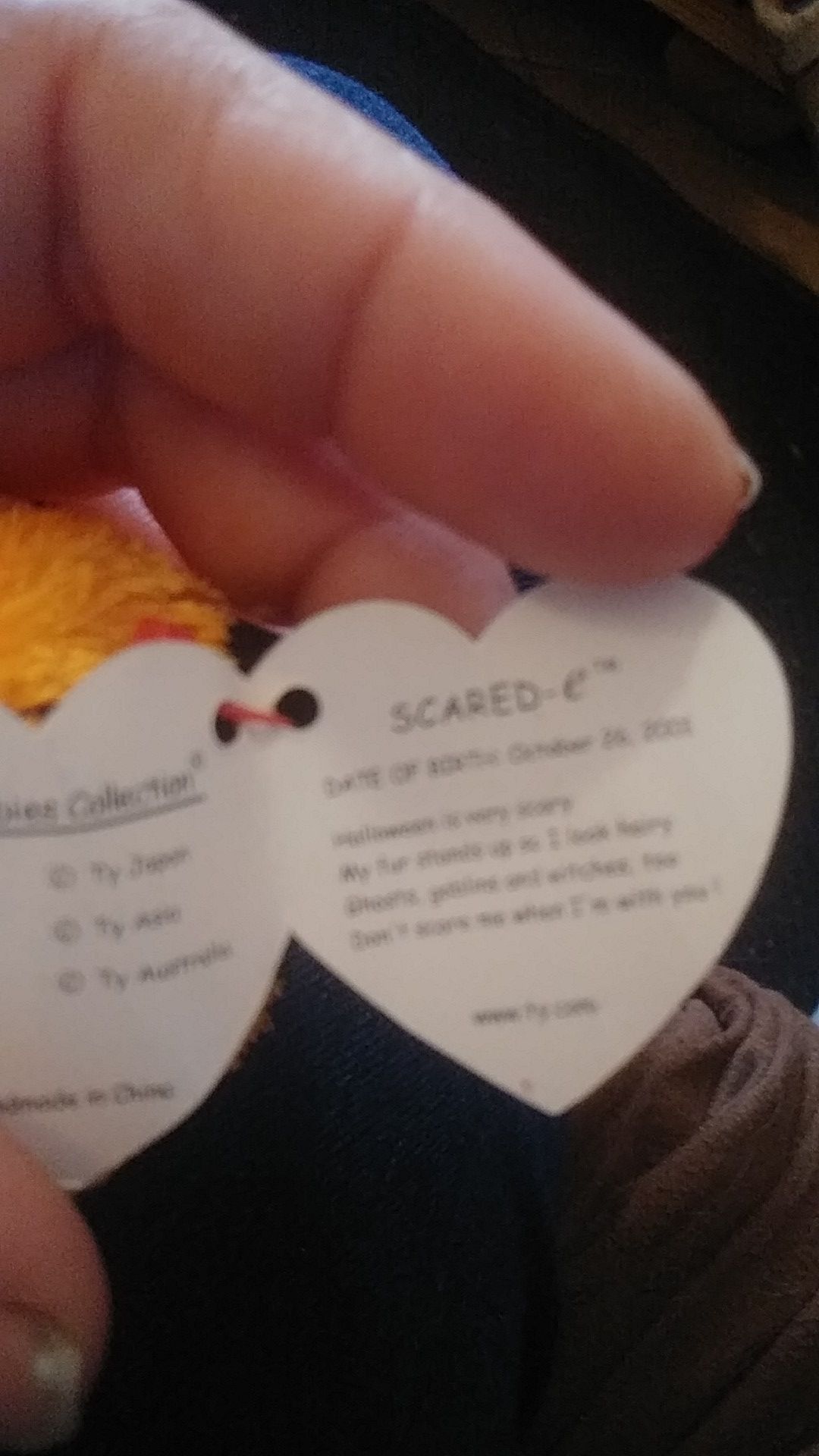 Scared-e beanie baby