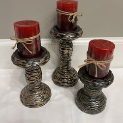 Set Of 3 Christmas Decor Candle Holder