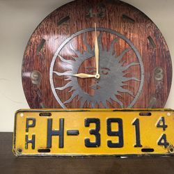 1944 Pearl Harbor WWII Vintage License Plate – Rare Military Era Collectible