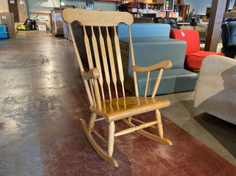 Classic Minimal Blonde Rocking Chair