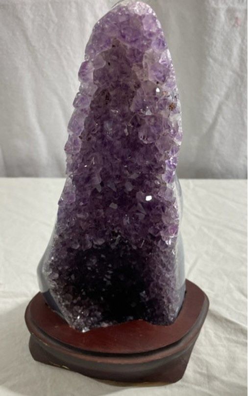 New, Price Firm, Amethyst Tower in a wooden base