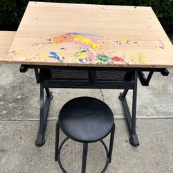 Drafting Art Table And Stool
