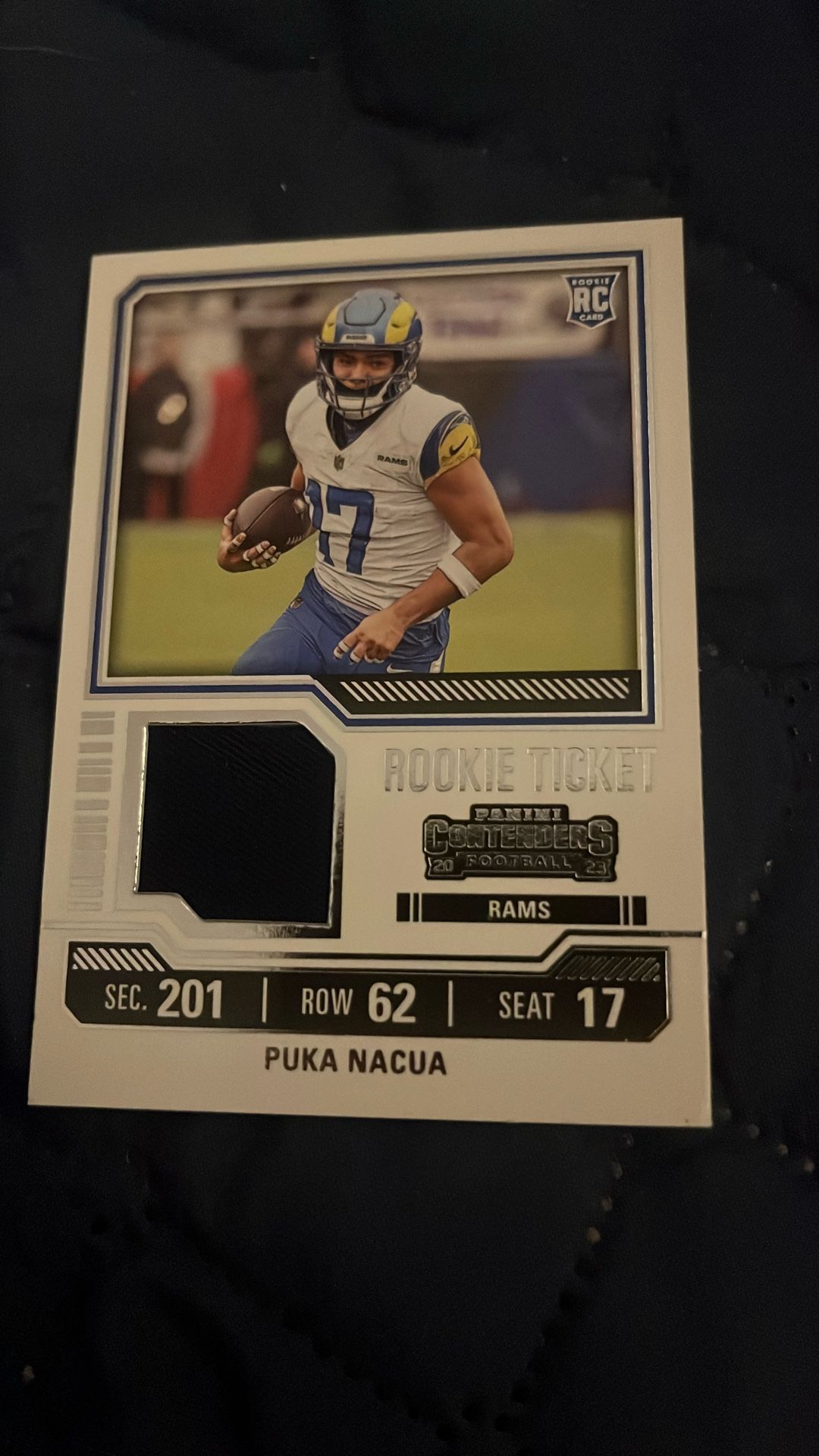 Puka Nacua Panini Rookie Patch Card