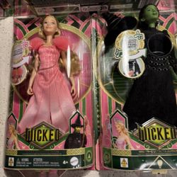 Wicked Dolls Singing Elphaba & Glinda Popular Defying Gravity NWB 