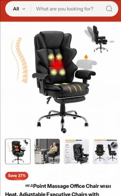 Massage Office Chair with Heat and Footrest