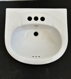 WHITE CERAMIC BATHROOM VANITY  See Description 