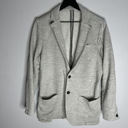 Faherty Inlet Knit Blazer Mens Medium Tall Heather Gray