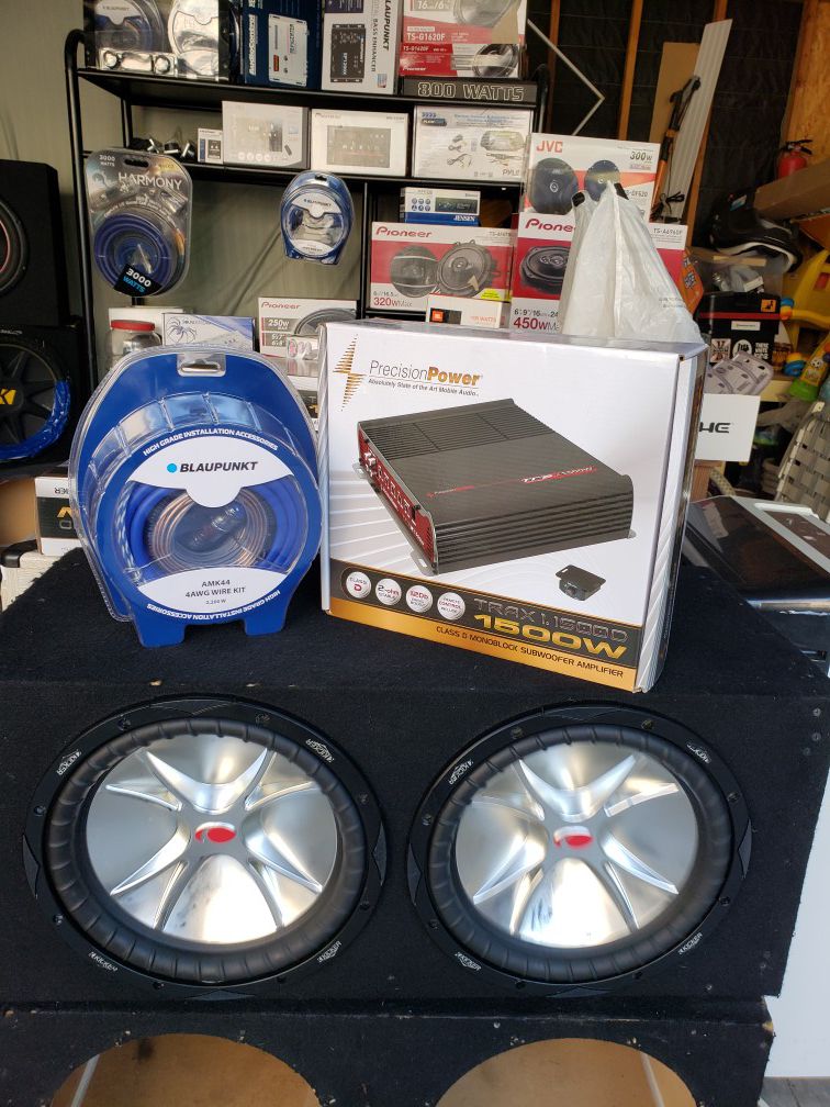 12 inch kickers cvr and amplifier and kit