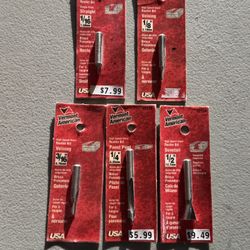 Vermont American High Speed Steel Router Bit Lot. 5 pcs total. 