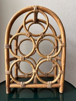 Vintage Bamboo/Rattan Wine Rack