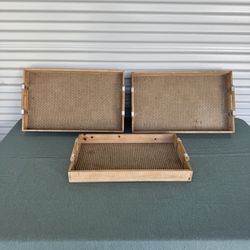 Set of 3 Decor Trays w/ Handles - model home decor