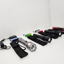 4pcs Ultra Bright Zoomable Flashlights for Camping Hunting Work Home Rechargeable Lamp Lights