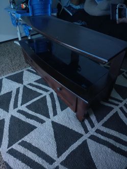 Dark brown sturdy TV stand