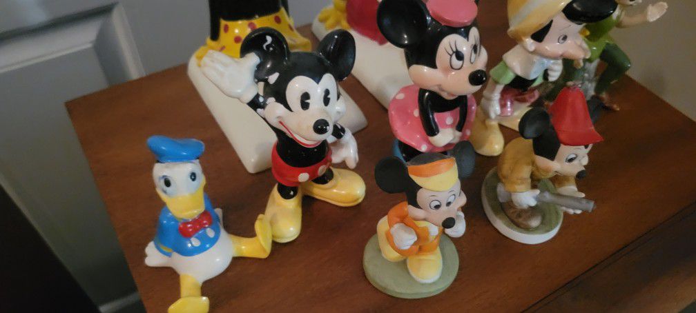 Vintage Mickey Disney Figurines And Book Ends