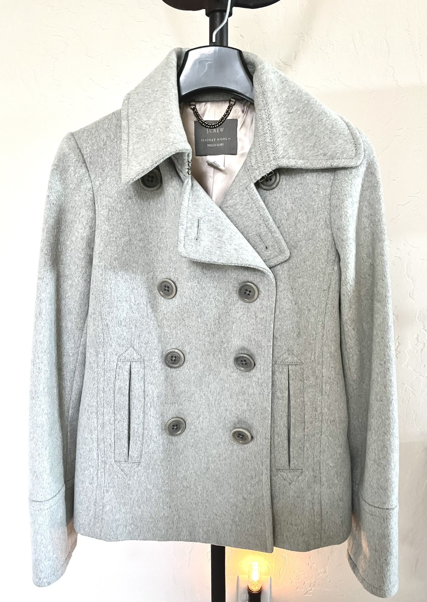 J.Crew Wool Peacoat - Light Grey Size 6