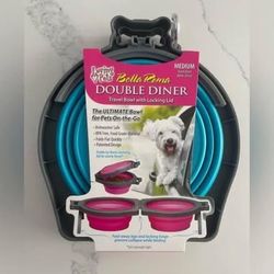 Loving pets Bella Roma   Double collapsible pet food bowl stand