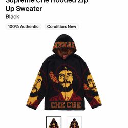 Supreme Che zip up hooded sweater size medium brand new