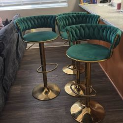 Adjustable Green Teal Stool Chairs
