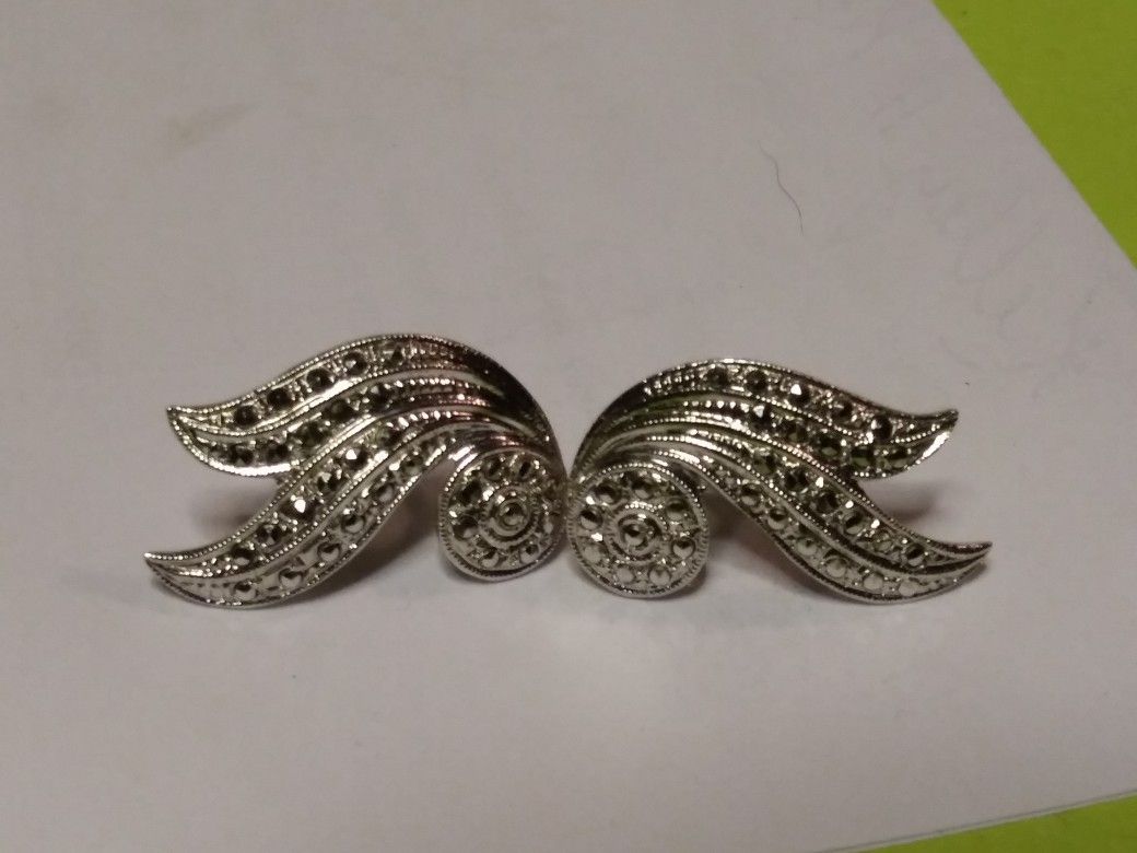 Marcasite Sterling silver art deco earrings