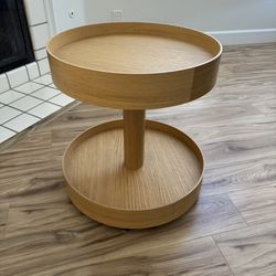 IKEA STOCKHOLM 2025 Side table on casters, oak veneer Excellent Condition Like New 