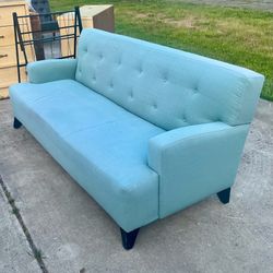 Light teal/blue 80" sofa