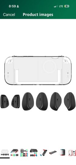 Protective Case for for Switch 2 (2025), Hard Shell Protective Cover Case with Replaceable Grips(S/M/L) for NS 2 Console