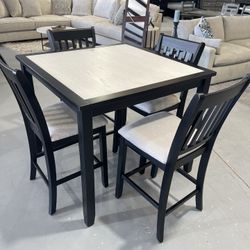 Counter Height Black Cream Set 