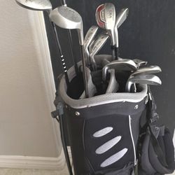 Golf set Complete 11 piece  with stand bag includes iron set 4,5,6,7,8,9 woods, driver, putter and wedges right Handed