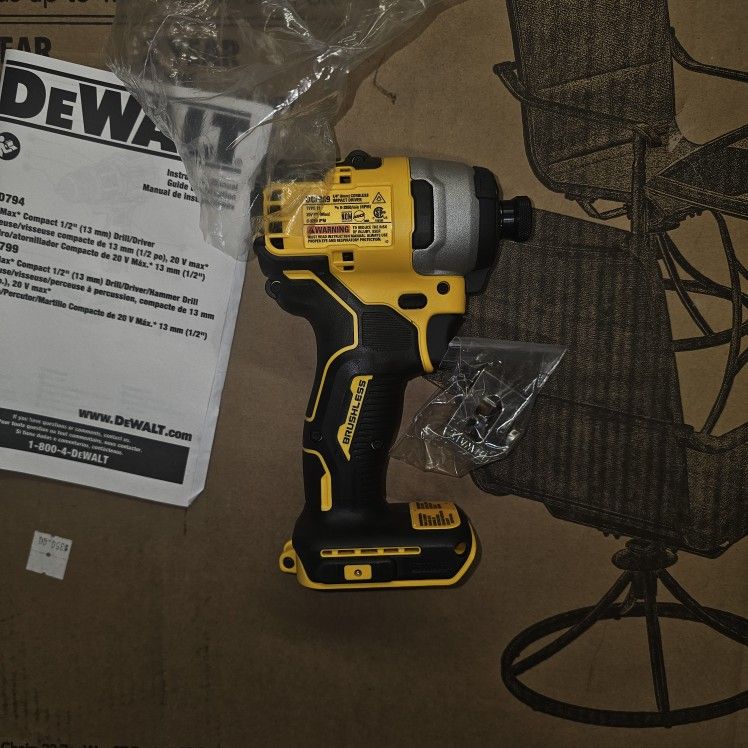 Dewalt Impact Driver -
ATOMIC 20V MAX Cordless Brushless Compact 1/4 in. Impact Driver (Tool Only)