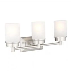 Cade 20.25 in. 3-Light Brushed Nickel Bathroom Vanity Light Fixture - New