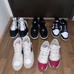 Shoes (Jordan 11, Nike Blazers, Air Max 97, Panda Dunks, Supreme x CDG Air Force Y-3 Kaiwa)