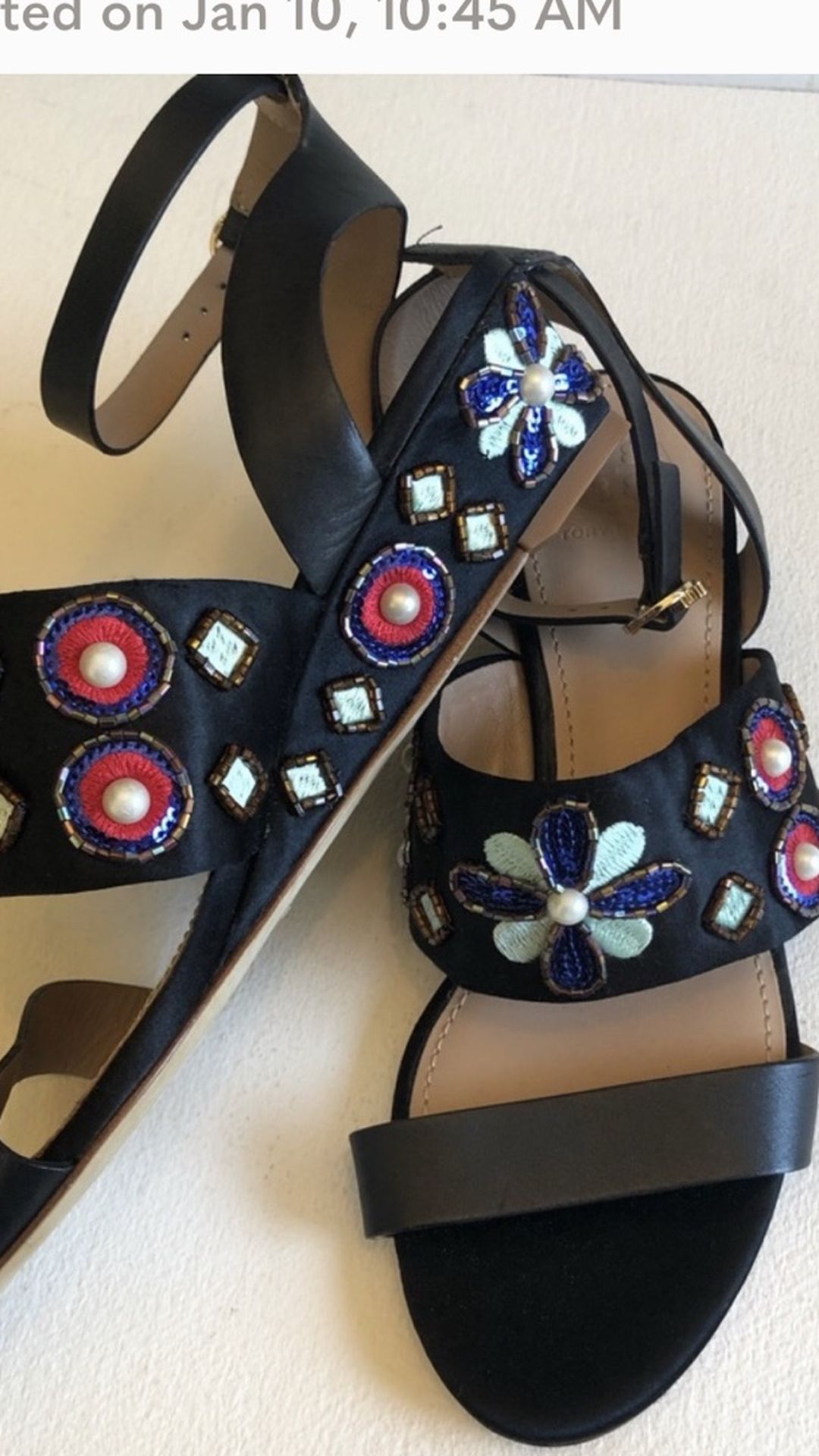 $325 NWT! Tory Burch Estella Jeweled Wedge Sandal