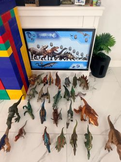 Jurassic Park/World Dinosaurs and Framed picture