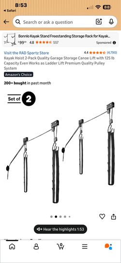 Rad Sportz Kayak Hoist 2 pack