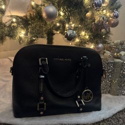 Michael Kors Cindy Large Leather Dome Satchel 